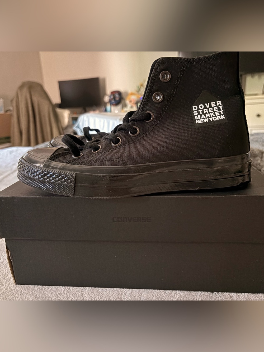 Converse x Dover Street Market CT 70 Hi Triple Black Size 4 Men / 6 Women